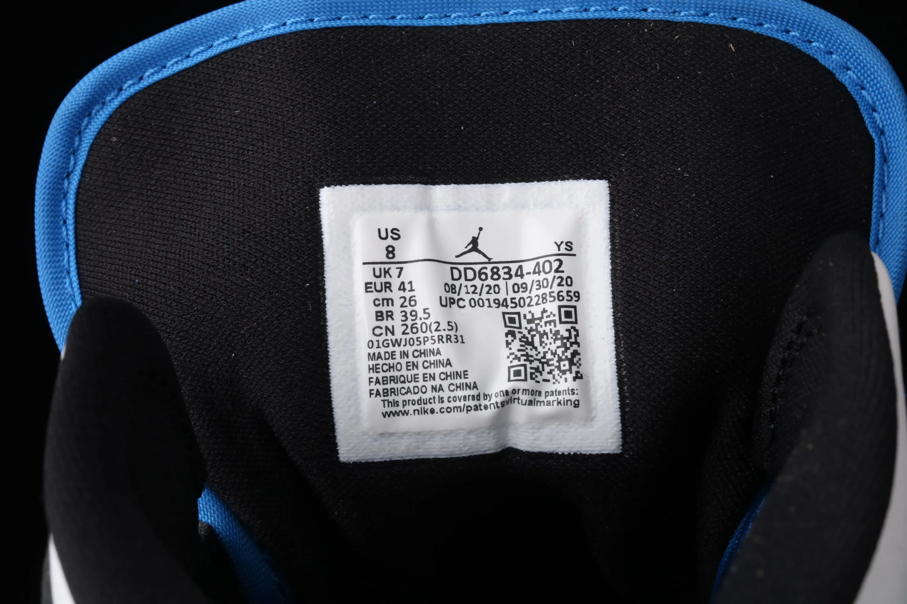 All categories Air Jordan Jordan series basketball shoes Air Jordan 1 Mid G version pure original Air Jordan 1 Mid AJ1 Joe 1 patent leather white and blue two-dimensional small lightning Chinese basketball shoes DD6834-402